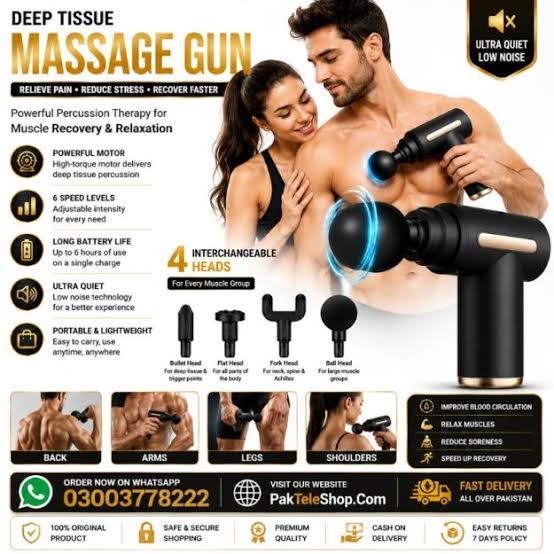 Professional Deep Tissue Massage Gun – Portable Percussion Muscle Massager