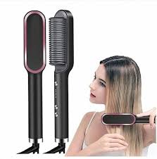 Hair Straightener Brush Curling Comb 2 In 1 Hair Hot Comb Anti-Scald Hair Straightener Brush For Girls Electric Heated Hair Styler Tool, Travel, Professional Salon at Home