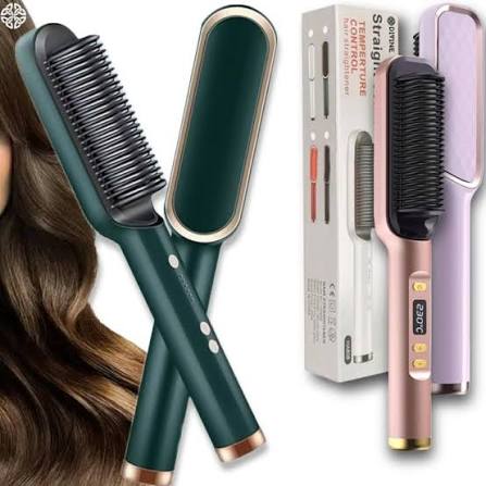 Hair Straightener Brush Curling Comb 2 In 1 Hair Hot Comb Anti-Scald Hair Straightener Brush For Girls Electric Heated Hair Styler Tool, Travel, Professional Salon at Home